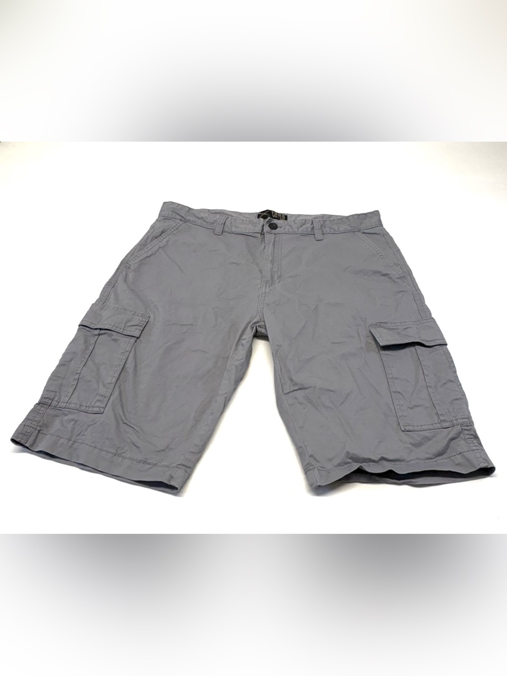 Men's Grey Cargo Shorts with Cargo Pockets Size 36